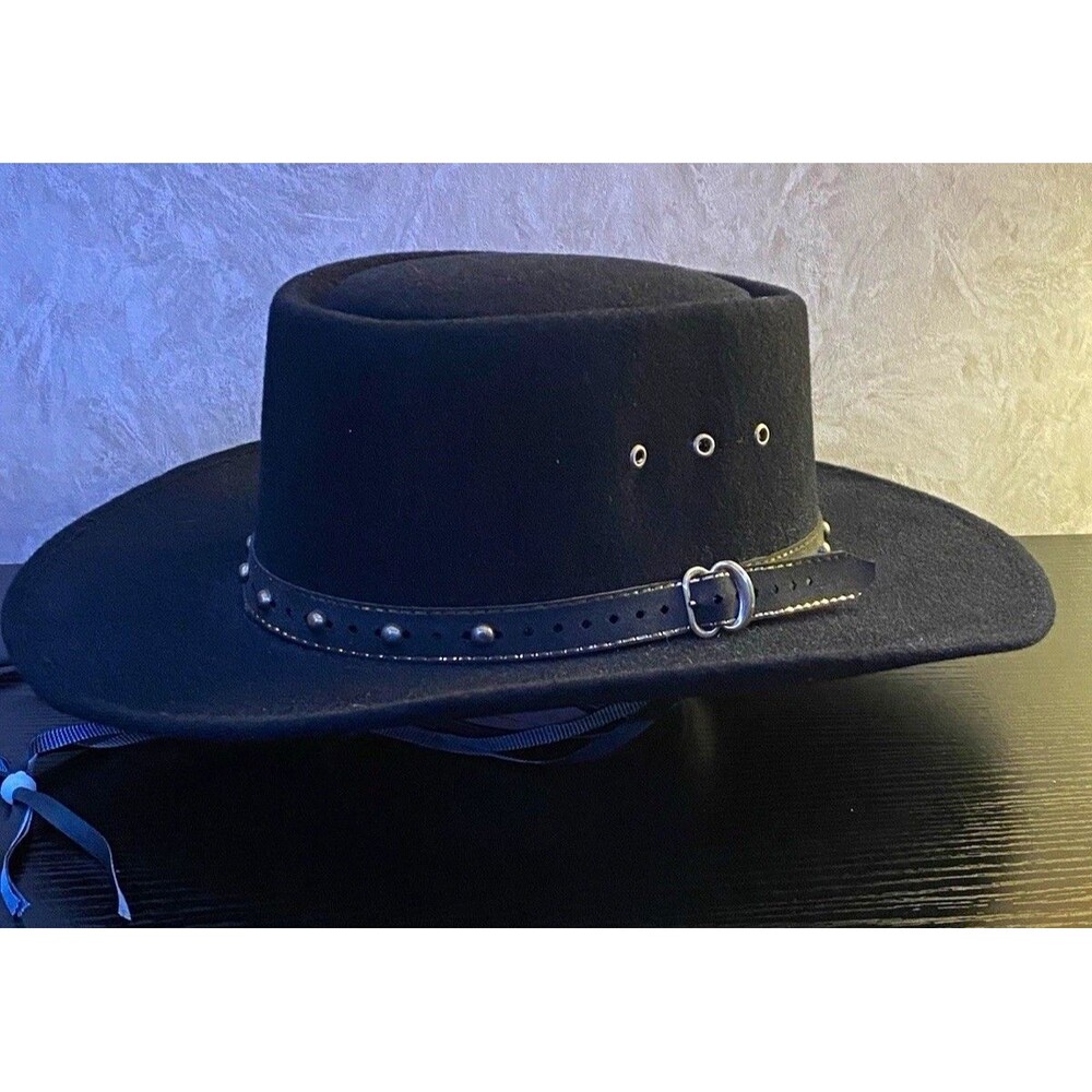Western Express black faux felt gambler cowboy hat 7-1/8 USA 57 Mexico